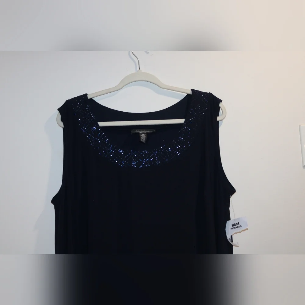 R&M Richards Dress, Navy, Plus Size 1X - Picture 3 of 9